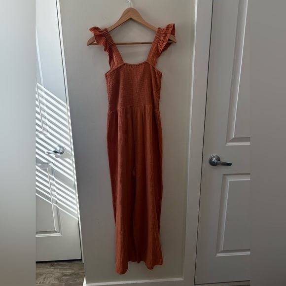Madewell Lucie Cotton Gauze Jumpsuit Ruched Bodice Flutter Sleeves Size 2 NWT - Picture 5 of 10